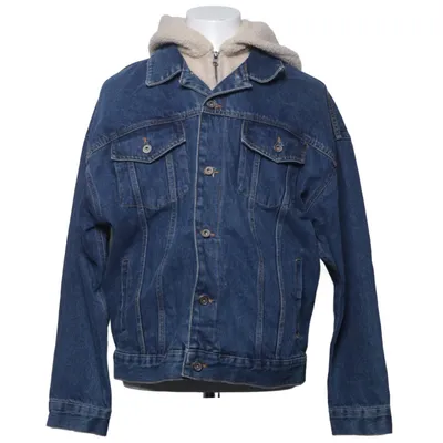 Veste en jeans fourrée (Bleu, Beige) de Zara Man Coton, Polyester