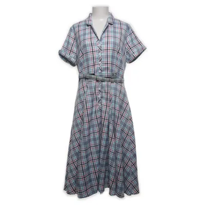 Skjortklänning (Blå, Vit, Röd, Flerfärgad) från Collectif Vintage Polyester, Viskos