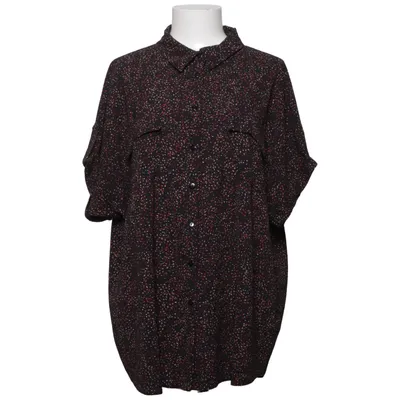 Kortärmad skjorta (Svart, Flerfärgad) från New Look Curves Elastan, Polyester