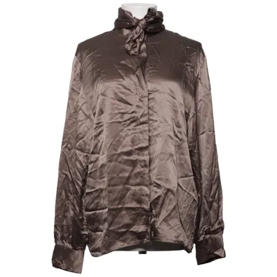 Blouse lavallière (Marron) de Harvé Benard Soie