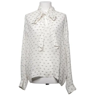 Sløjfebluse (Hvid, Sort) fra Graumann Silke