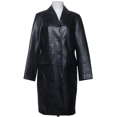Leather coat (Black) from Milan Leather, Polyester