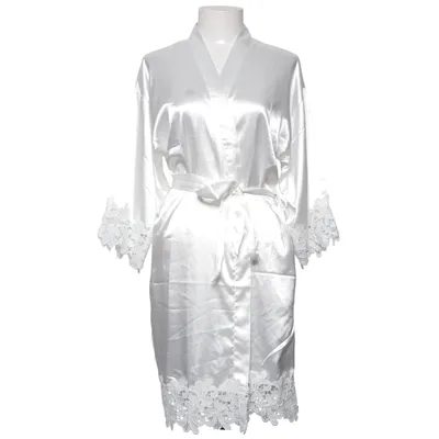 Morgonrock (Vit) Elastan, Polyester
