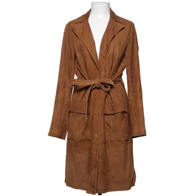 Veste longue en cuir (Marron) de Oui Cuir, Polyester