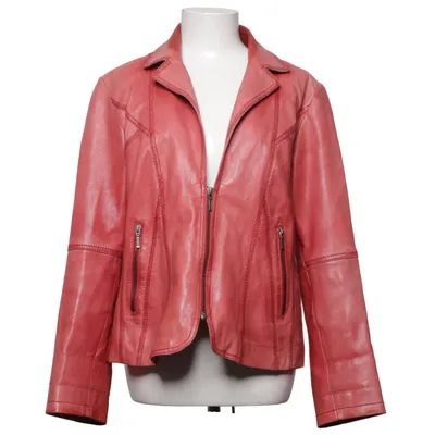 Leather jacket (Red) from Saki Leather, Polyester