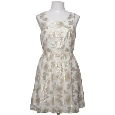 Robe (Blanc, Or) de Forever 21 Fibre métallique, Polyester, Soie