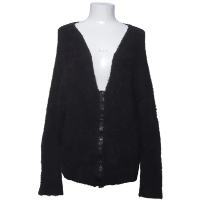 Cardigan (Gris) de Annette Görtz Acrylique, Laine d'alpaga, Cuir, Polyamide