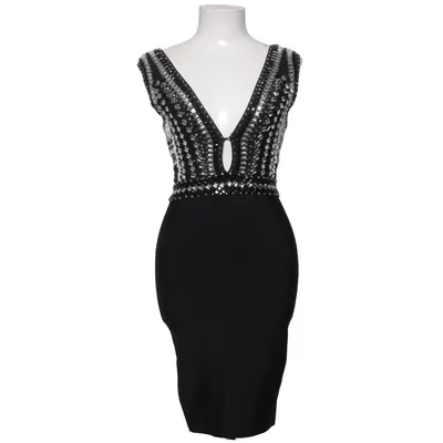 Cocktailkleid (Schwarz, Silber) von Nevada Love Elasthan, Polyamid, Viskose