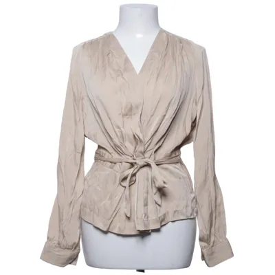 Blouse portefeuille (Beige) de Marville Élasthane, Soie