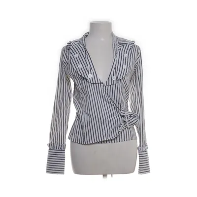 Wrap blouse (White, Gray) from Qed London Cotton, Elastane, Nylon