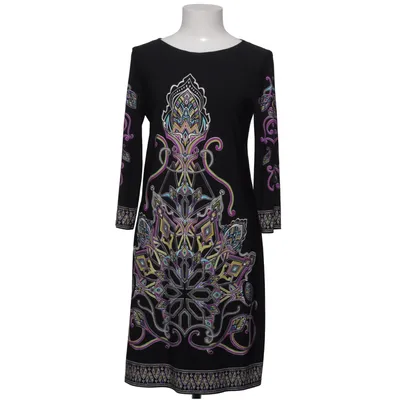 Dress (Black, Multicolored) from Dressbarn Elastane, Polyester