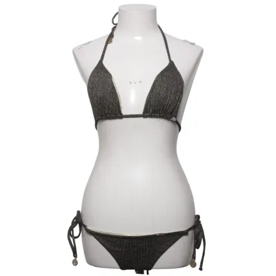 Bikini (Schwarz, Gold) von Luli Fama Elasthan, Polyamid