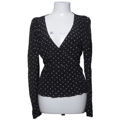Wikkelblouse (Zwart, Wit) van Mango Viscose