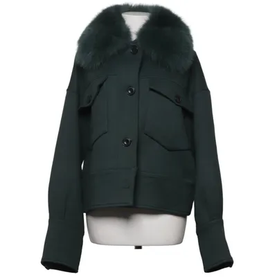 Jacket (Green) from Meotine Elastane, Fox fur, Polyester, Viscose