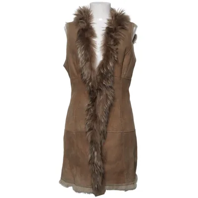 Fur vest (Beige, Brown) from Style Butler Rabbit fur, Suede