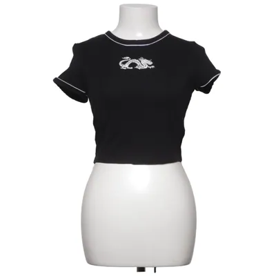 T-shirt (Black) from Bershka Cotton, Elastane, Modal