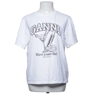 T-shirt (Wit) van Ganni Organisch katoen, Polyester