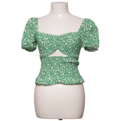 Crop top (Grön, Vit) från Bershka Bomull