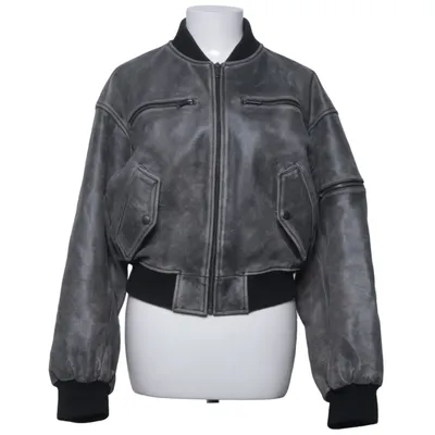 Bomberjack (Zwart) van H&M Leer, Viscose
