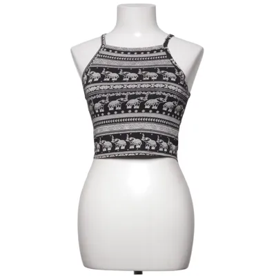 Crop top (Black, White) from H&M Coachella