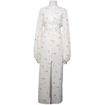 Maxi jurk (Wit, Rood) van Adoore Elastaan, Polyester