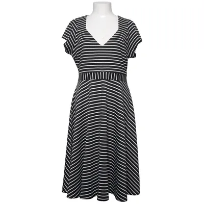 Långklänning (Svart, Vit) från Top Vintage Elastan, Polyester