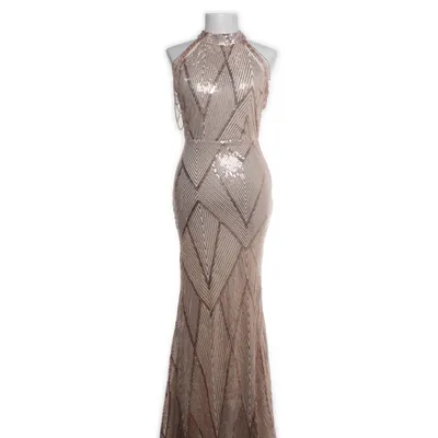 Aftonklänning (Guldfärgad, Beige)