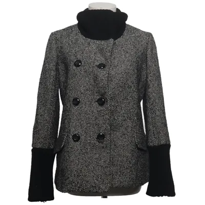 Pea coat (Black, White, Gray) from Theory Acrylic, Elastane, Polyester, Wool