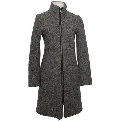 Manteau (Gris) de Club Monaco Cuir, Polyester, Laine