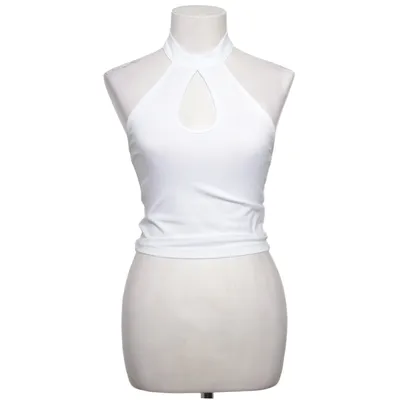 Halterneck top (Hvid) fra Miss Selfridge Bomuld, Elastan