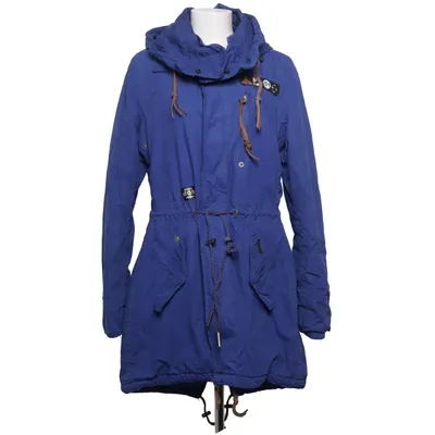 Parka (Blauw) van Khujo Katoen, Imitatiebont, Polyamide, Polyester