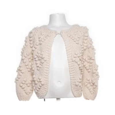 Cardigan (Beige) from Chicwish Polyester, Wool