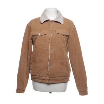Fodrad jeansjacka (Brun, Beige) från Brandy Melville Akryl, Bomull, Polyester