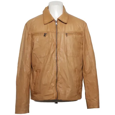 Veste en cuir (Beige) de Pierre Cardin Coton, Cuir, Polyester