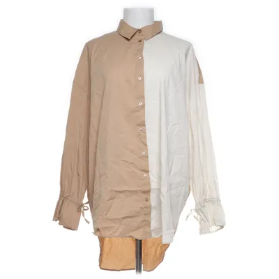 Skjorta (Beige, Vit) från Pieces Bomull, Elastan, Polyamid