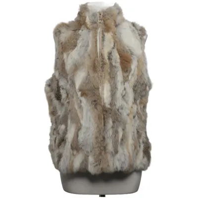 Bont gilet (Beige, Grijs, Bruin) van Hollies Stockholm Polyester, Polyurethaan, Konijnenbont
