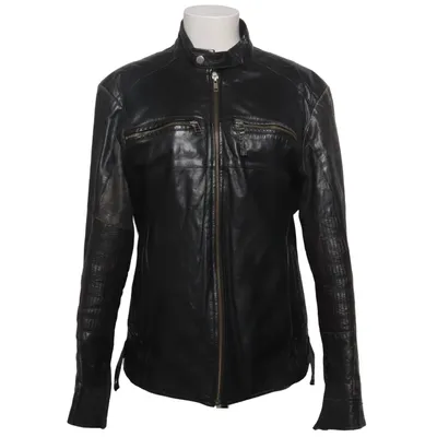 Bikerjack (Zwart) van Hollies Katoen, Leer, Polyester