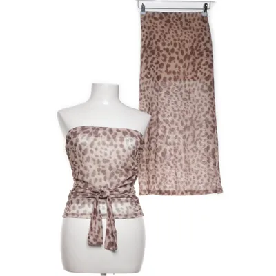 Sæt (Beige, Brun, Sort) fra Shein Elastan, Polyester