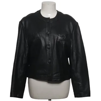 Leren jack (Zwart) van La Leer, Polyester