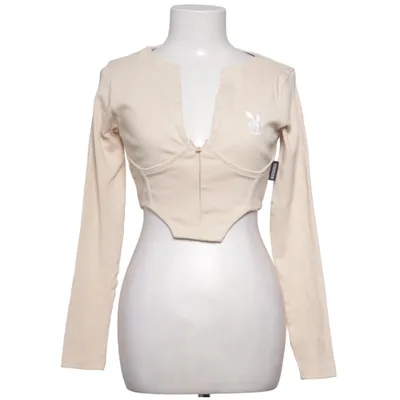 Crop top (Beige) from Playboy x Missguided Cotton, Elastane, Polyester