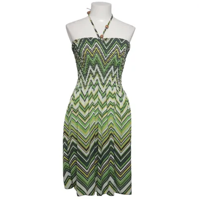 Halterneck dress (Green, Yellow, Multicolored) Polyester