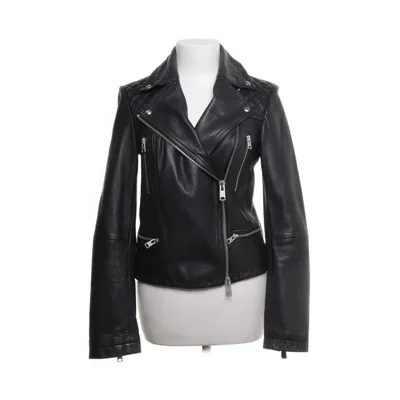 Leren jack (Zwart) van Allsaints Polyester, Leer