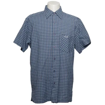 Chemise à manches courtes (Bleu, Blanc) de Nicks World Coton