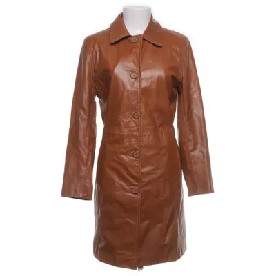 Läderkappa (Brun) från Mauritius Skinn, Polyester