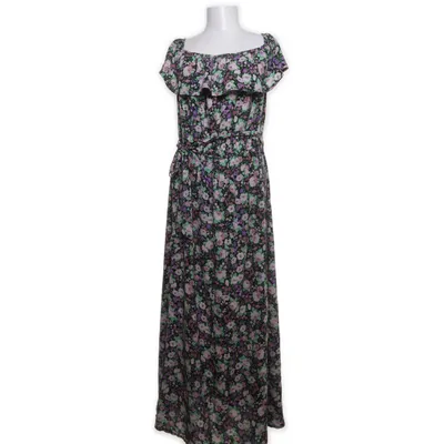 Långklänning (Svart, Flerfärgad) från New Look Curves Polyester