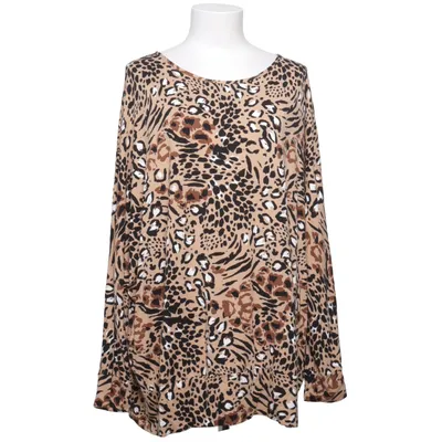Langærmet t-shirt (Beige, Sort, Hvid, Brun) fra M&Co Elastan, Viscose