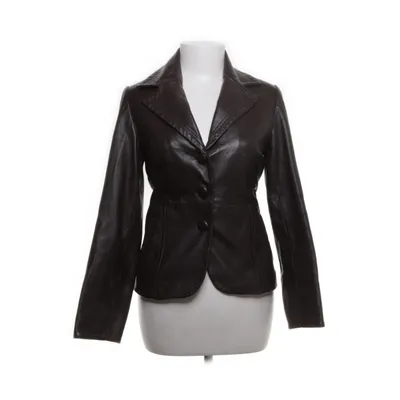 Læderblazer (Brun) fra Joy Polyester, Acetat, Nylon, Læder