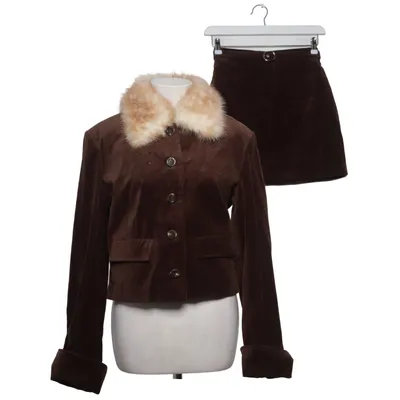 Jakkesæt med nederdel (Brun) fra Reserved Polyester, Viscose