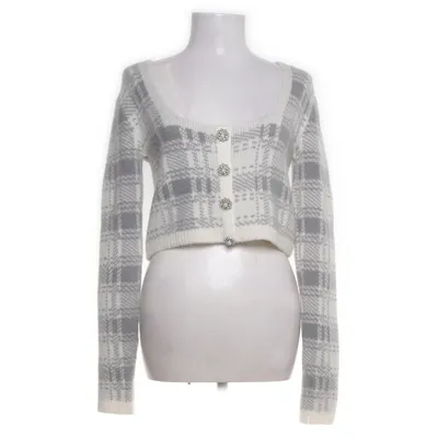 Crop top (Gray, White) from Reserved Acrylic, Elastane, Polyamide, Polyester