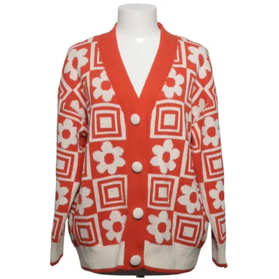 Strickjacke (Orange, Weiß) von Zara Acryl, Baumwolle, Polyester